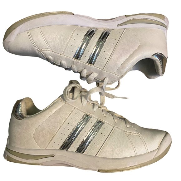 Dexter Slide Rite Bowling Shoes White Metallic Silver Sneakers Womens 8.5M - Picture 3 of 11